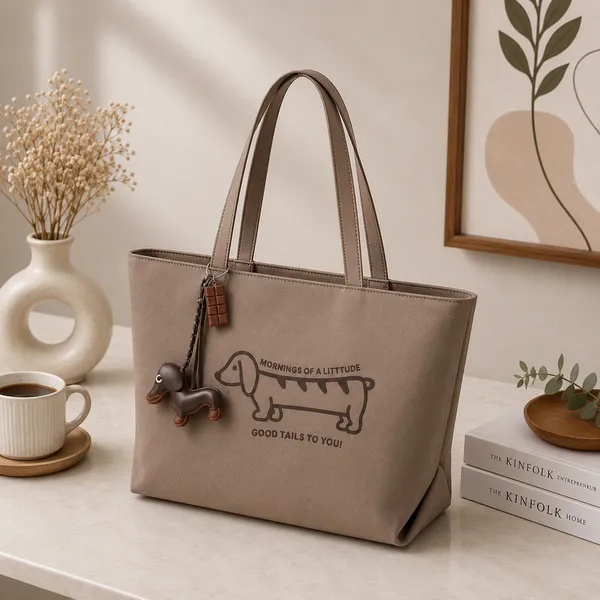 Taupe_Teflon_Fabric_Tote_Bag_For_Women
