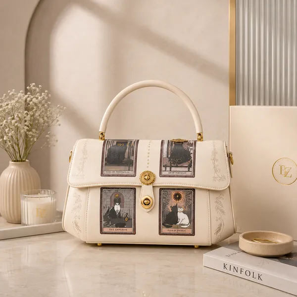 Cream_Pu_Non_Leather_Handbag_For_Women