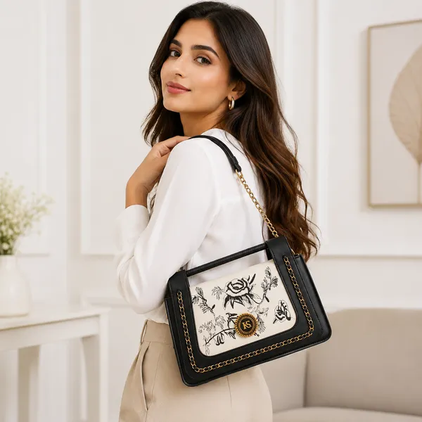 Black_Pu_Non_Leather_Handbag_For_Women