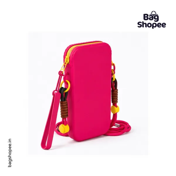Hot_Pink_Silicone_Phone_Pouch_For_Women