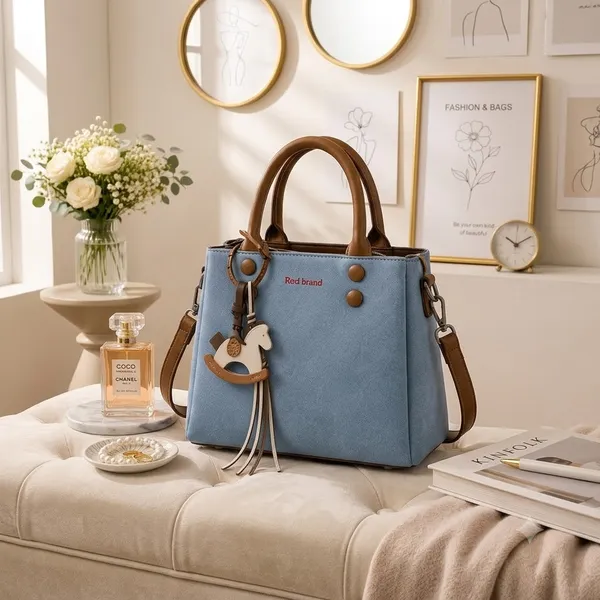 Blue_Pu_Non_Leather_Handbag_For_Women
