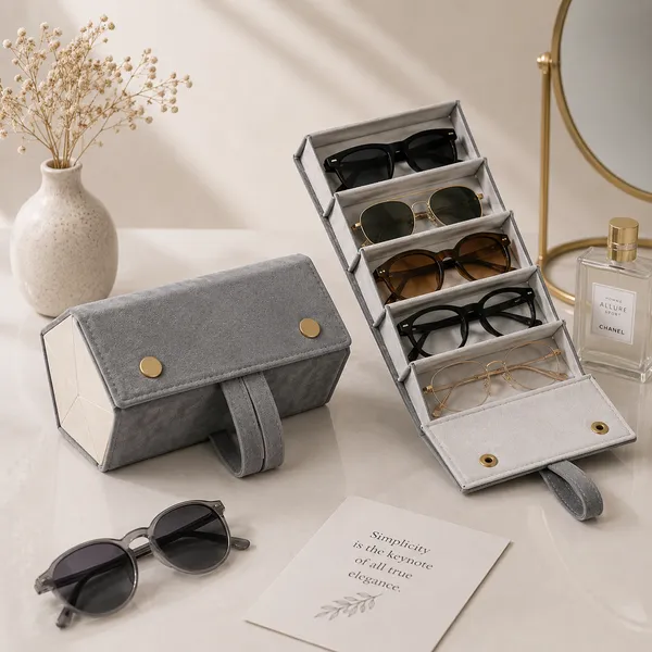 Grey_Fabric_Velvet_Mix_Bag_For_Women