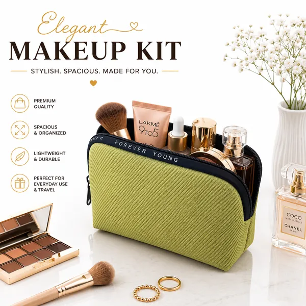 Green_Non_Leather_Pu_Makeup_Pouch_For_Women
