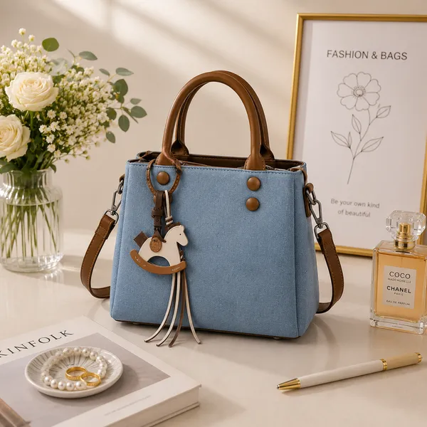 Blue_Pu_Non_Leather_Handbag_For_Women