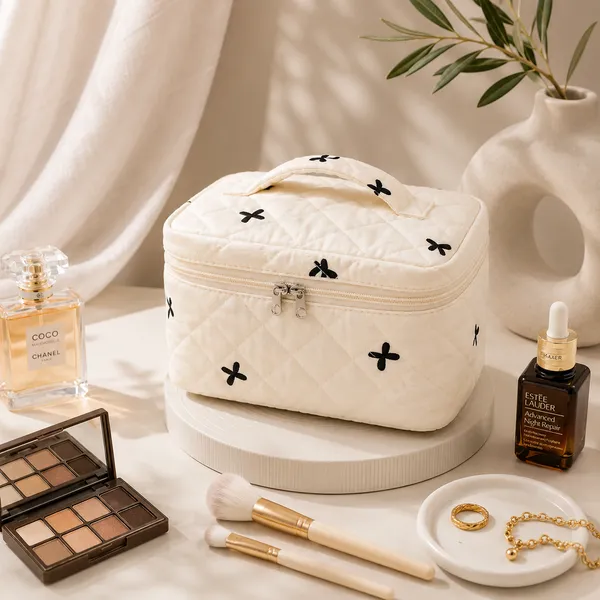 Ivory_Fabric_Makeup_Bag_For_Women