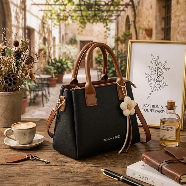 Black_Pu_Non_Leather_Handbag_For_Women