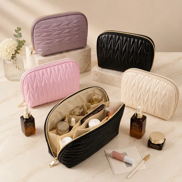 Black_Pu_Non_Leather_Cosmetic_Travel_Bag_For_Women