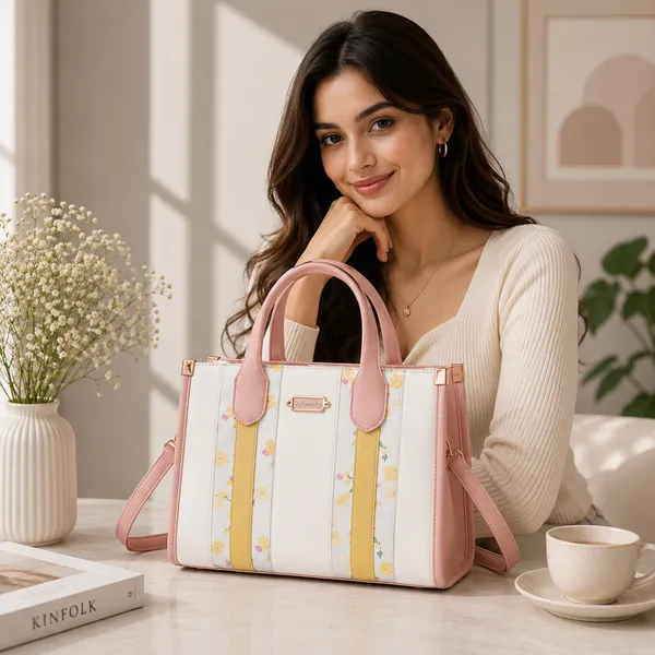 Pink_Pu_Non_Leather_Tote_Handbag_For_Women