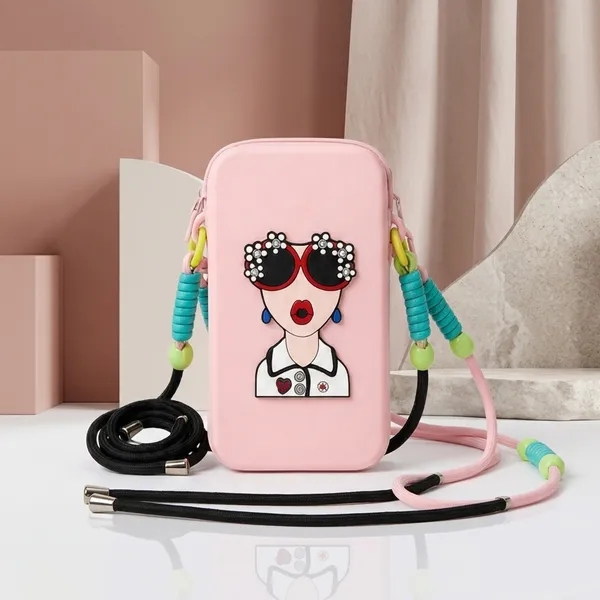 Pink_Silicone_Phone_Pouch_For_Women