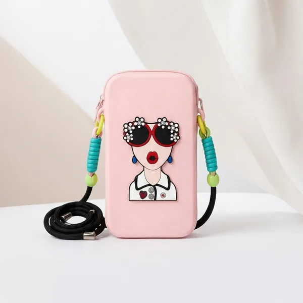 Pink_Silicone_Phone_Pouch_For_Women