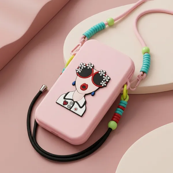 Pink_Silicone_Phone_Pouch_For_Women