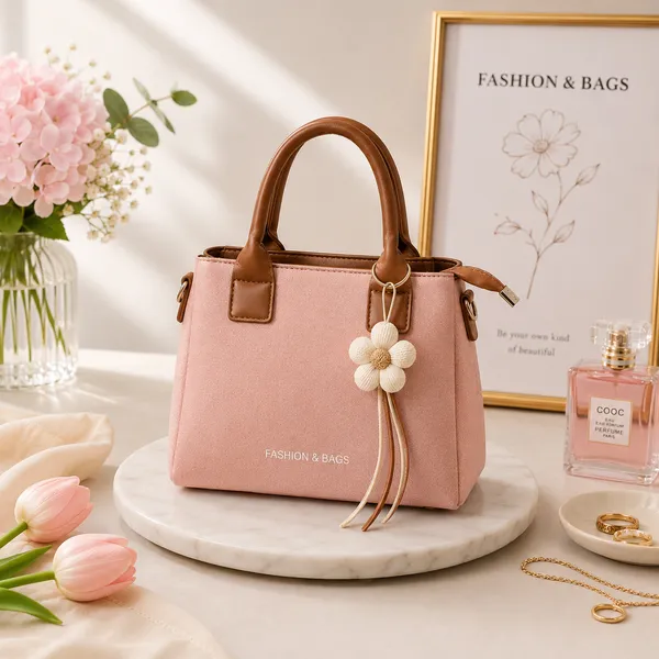 Pink_Pu_Non_Leather_Handbag_For_Women