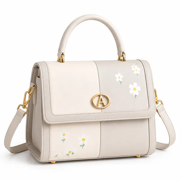 Cream_Pu_Non_Leather_Shoulder_Bag_For_Women