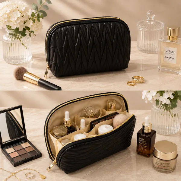 Black_Pu_Non_Leather_Makeup_Organizer_Pouch_For_Women