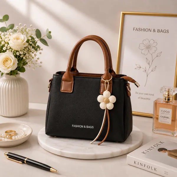 Black_Pu_Non_Leather_Handbag_For_Women