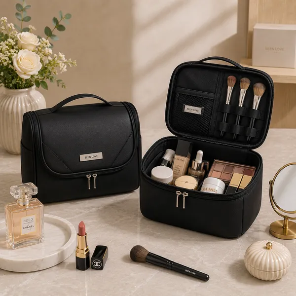 Black_Teflon_Fabric_Makeup_Organizer_Bag_For_Women