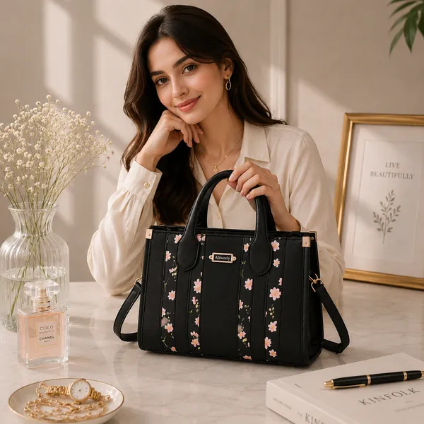 Black_Pu_Non_Leather_Handbag_For_Women