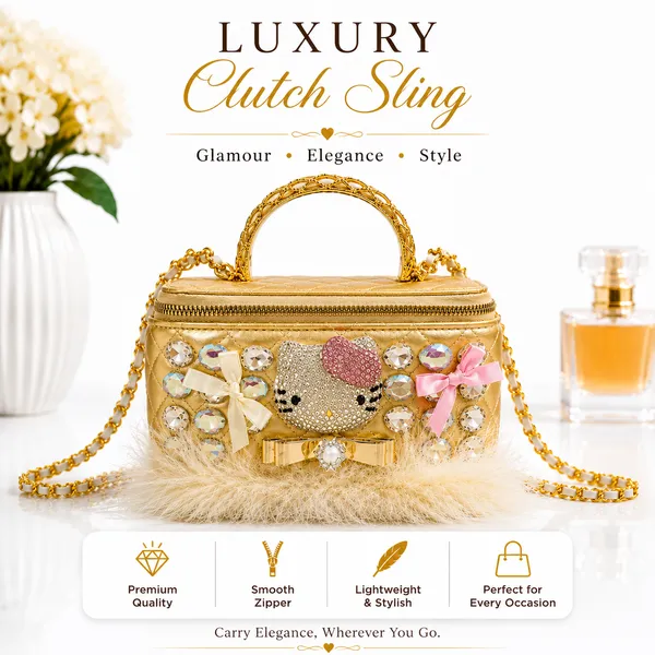 Gold_Pu_Non_Leather_Clutch_Sling_Bag_For_Women
