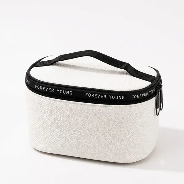 White_Pu_Non_Leather_Makeup_Organizer_Bag_For_Women