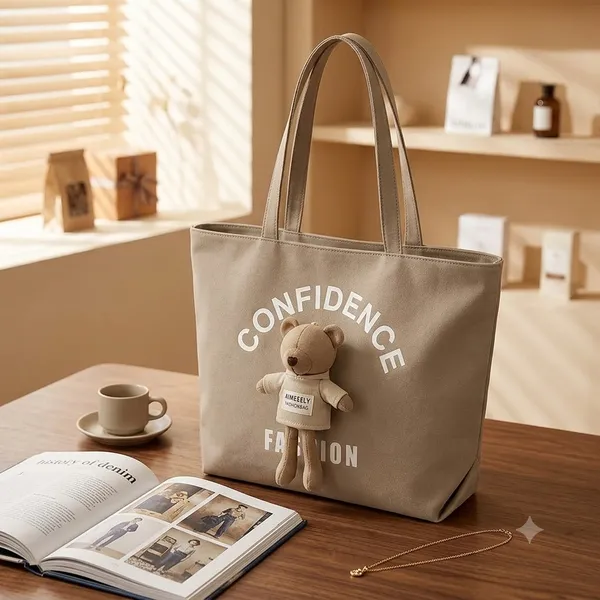 Beige_Teflon_Fabric_Tote_Bag_For_Women