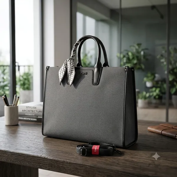 Black_Pu_Non_Leather_Tote_Handbag_For_Women