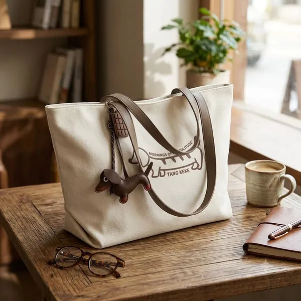 White_Teflon_Fabric_Tote_Bag_For_Women
