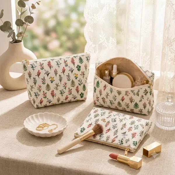 N/A_Fabric_Velvet_Mix_Cosmetic_Pouch_For_Women