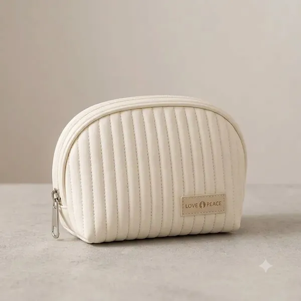 White_Pu_Non_Leather_Cosmetic_Pouch_For_Women
