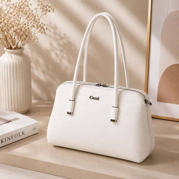 White_Pu_Non_Leather_Tote_Handbag_For_Women