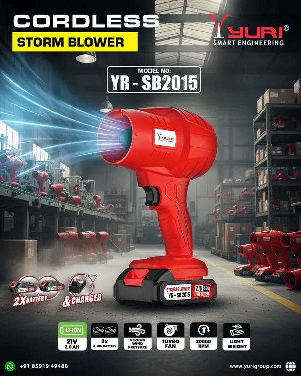 YURI_21V_YR-SB2015_CORDLESS_STORM_BLOWER_WITH_2_BATTERIES_AND_CHARGER