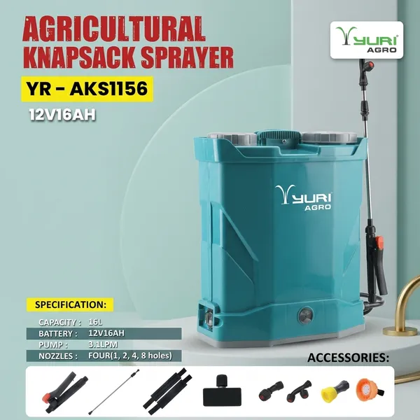 YURI_AGRO_YR-AKS1156_16L_BATTERY_POWERED_AGRICULTURAL_KNAPSACK_SPRAYER