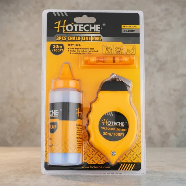 HOTECHE_3PCS_CHALK_LINE_REEL_SET_WITH_BLUE_CHALK_POWDER_30M/100FT