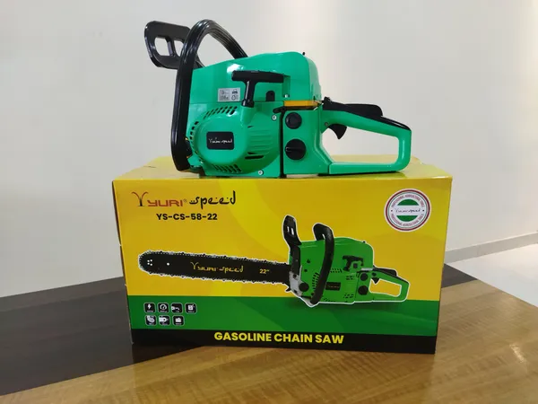 YURI_SPEED_GREEN_58CC_GASOLINE_CHAINSAW_WITH_22_INCH_BAR