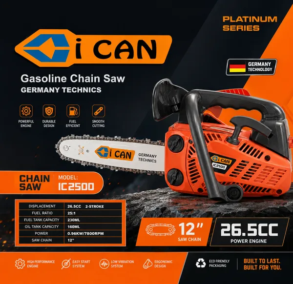 ICAN_IC2500_25CC_GASOLINE_CHAIN_SAW_GERMANY_TECHNICS