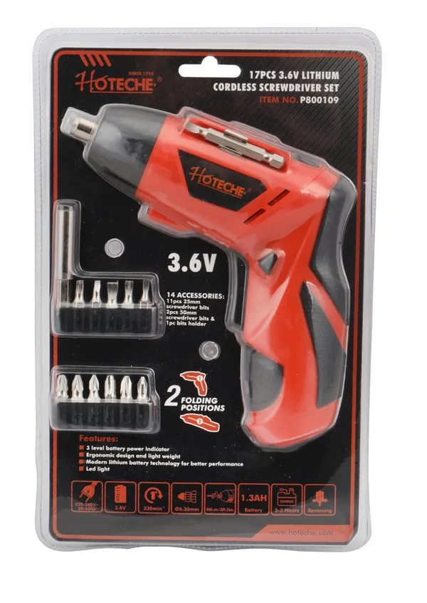 HOTECHE_17PCS_3.6V_LITHIUM_CORDLESS_SCREWDRIVER_SET