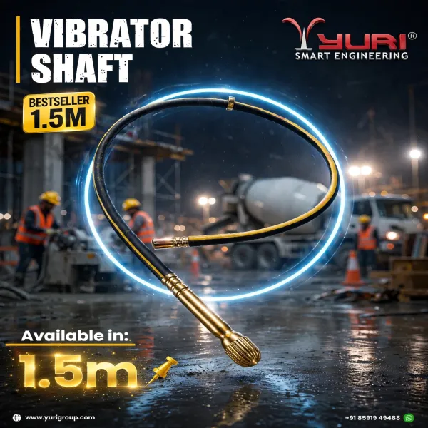 YELLOW_FLEXIBLE_CONCRETE_VIBRATOR_SHAFT_FOR_CONSTRUCTION_1.5METRE