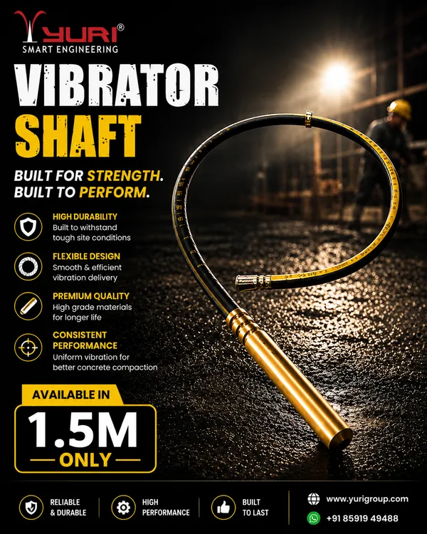 YELLOW_FLEXIBLE_CONCRETE_VIBRATOR_SHAFT_FOR_CONSTRUCTION_1.5METRE
