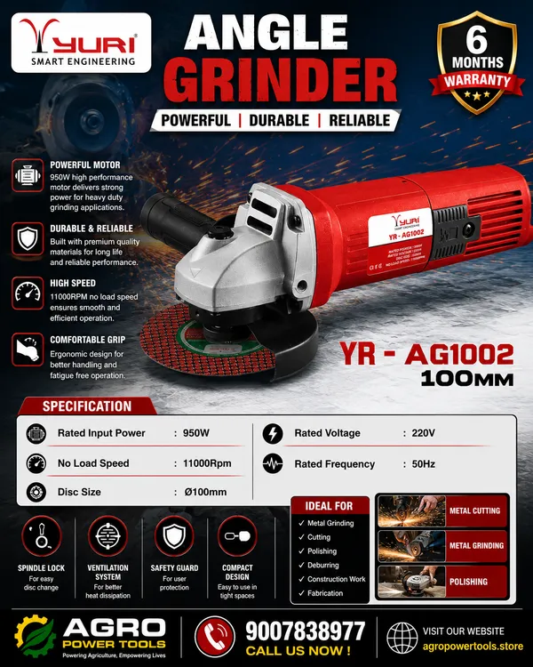 YURI_YR-AG1002_950W_100MM_ANGLE_GRINDER_FOR_INDUSTRIAL_USE