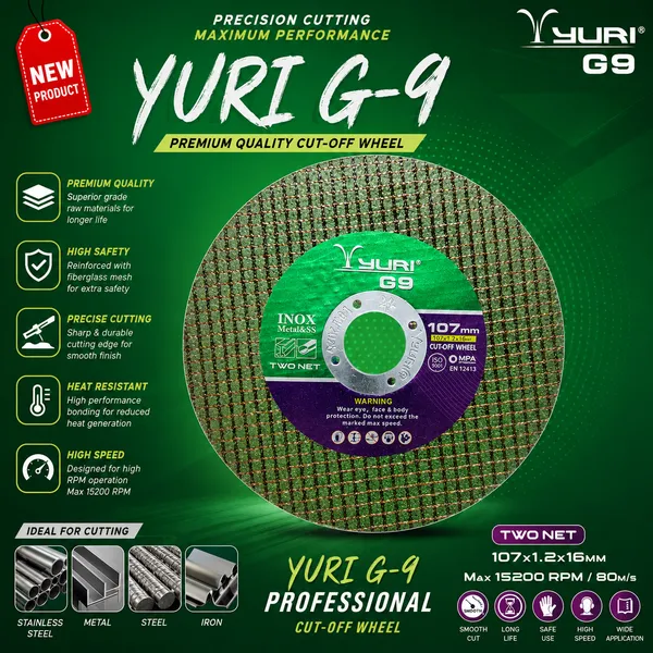 YURI_G-9__4_INCH_PROFESSIONAL_CUT-OFF_WHEEL_(PACK_OF_100)