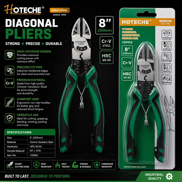 HOTECHE_8_INCH_PROFESSIONAL_MULTIFUNCTIONAL_DIAGONAL_PLIER