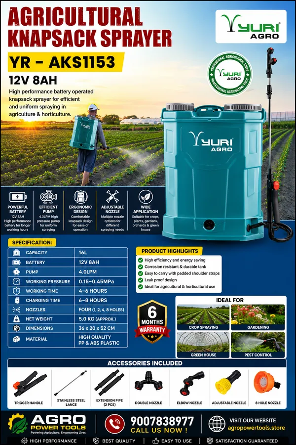 YURI_AGRO_YR-AKS1153_16L_12V_AGRICULTURAL_BATTERY_KNAPSACK_SPRAYER