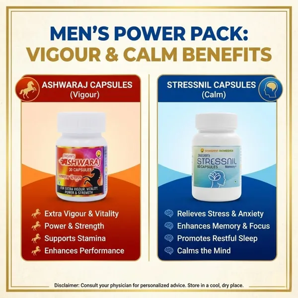 Shashvi_Mens_Power_Pack_|_Ayurvedic_Wellness_Bundle_For_Men_Pack_2_Ashwaraj_30_Caps_Stressnil_60_Caps_Extra