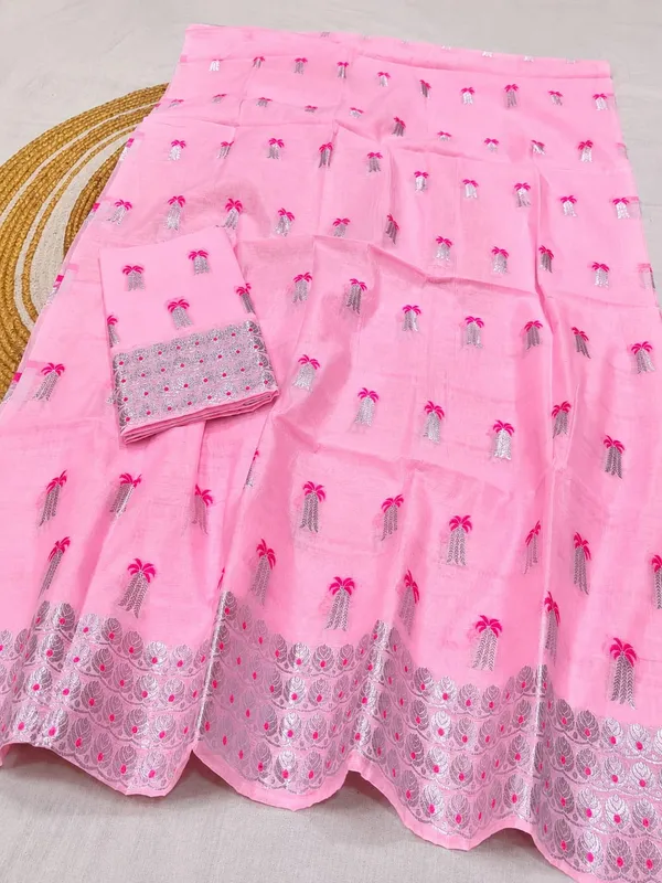 Pink_Cotton_Embroidered_Net_Work_Mekhela_Sador_For_Women