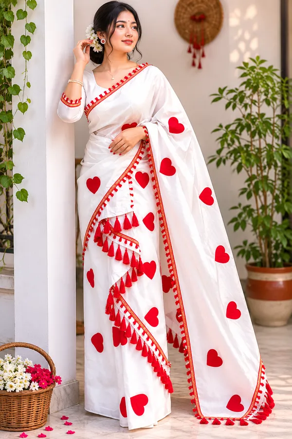White_Cotton_Love_Applique_Net_Work_Mekhela_Sador_For_Women