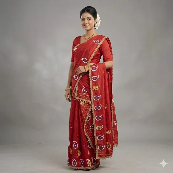 Red_Cotton_Flower_Work_Mix_Paat_Mekhela_Sador_For_Women