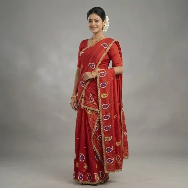 Red_Cotton_Flower_Work_Mix_Paat_Mekhela_Sador_For_Women