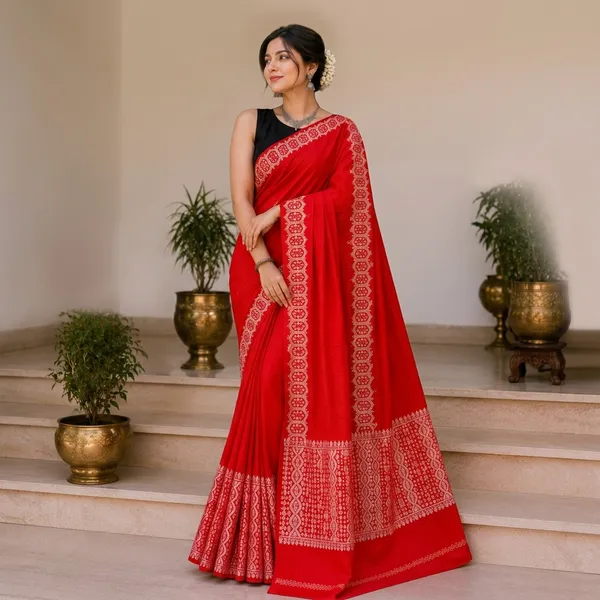 Red_And_Silver_Cotton_Zari_Work_Mekhela_Sador_For_Women
