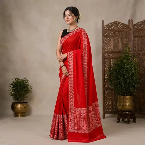 Red_And_Silver_Cotton_Zari_Work_Mekhela_Sador_For_Women