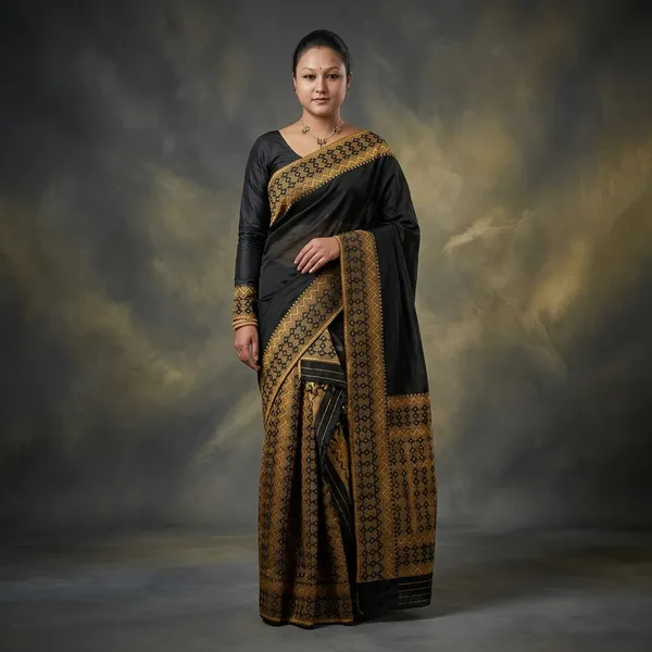Black_And_Gold_Mix_Paat_Cotton_Brocade_Mekhela_Sador_For_Women