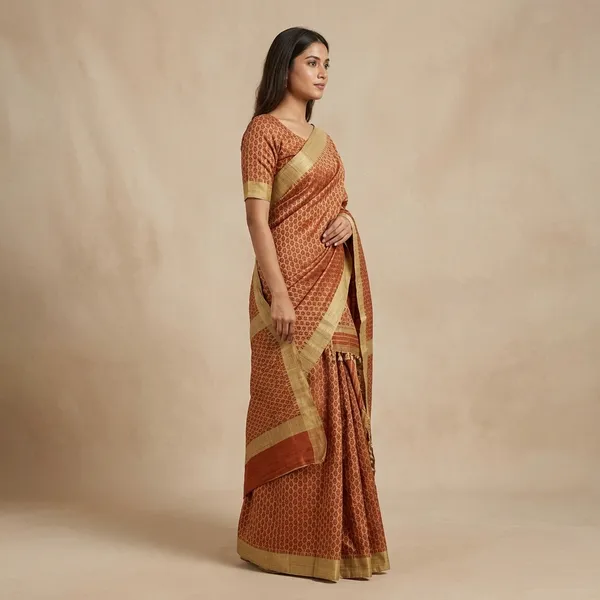 Cotton_Traditional_Floral_Block_Print_Ghisa_Mekhela